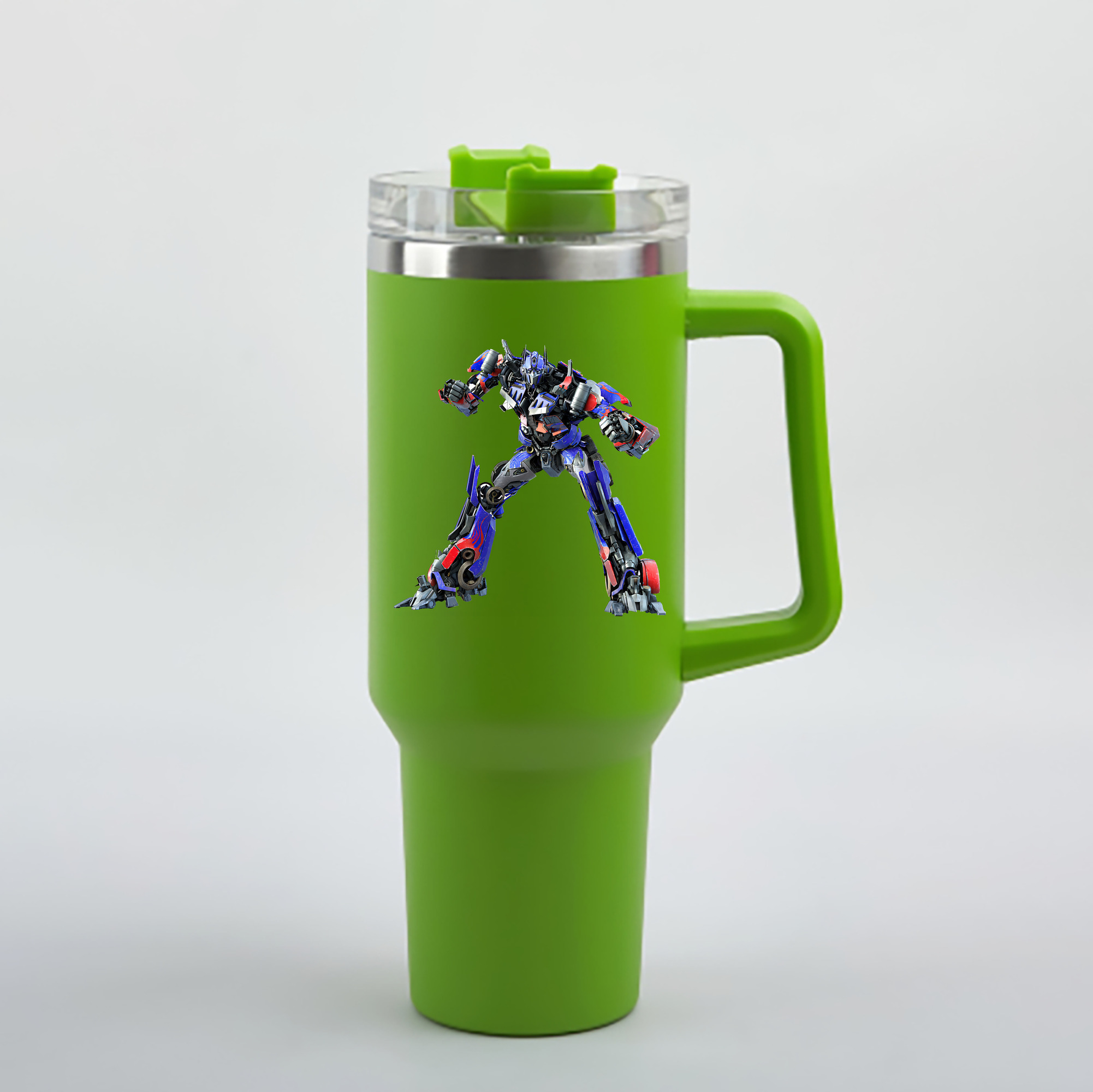 （画像用） Transformers トランスフォーマー 1200mL車用タンブラー - クリスタルステッカー（プラスチックストロー付き）